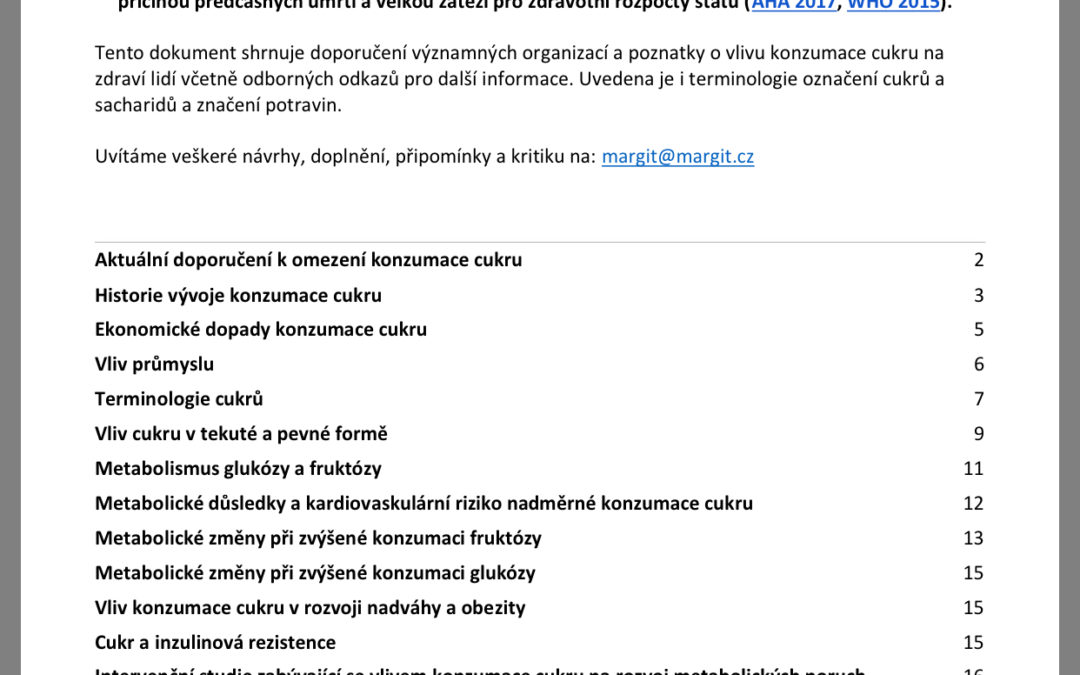 Stručné přehledy – Cukry a jejich vliv na zdraví