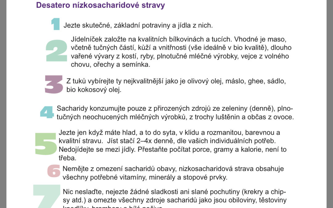 Desatero nízkosacharidové stravy – letáček