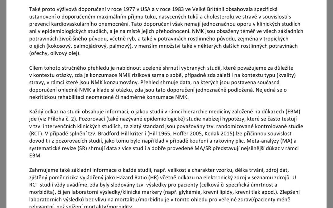 Stručné přehledy – Nasycené mastné kyseliny